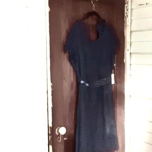 Jessica Simpson Maternity sz XL gray lace dress with satin and sequined belt